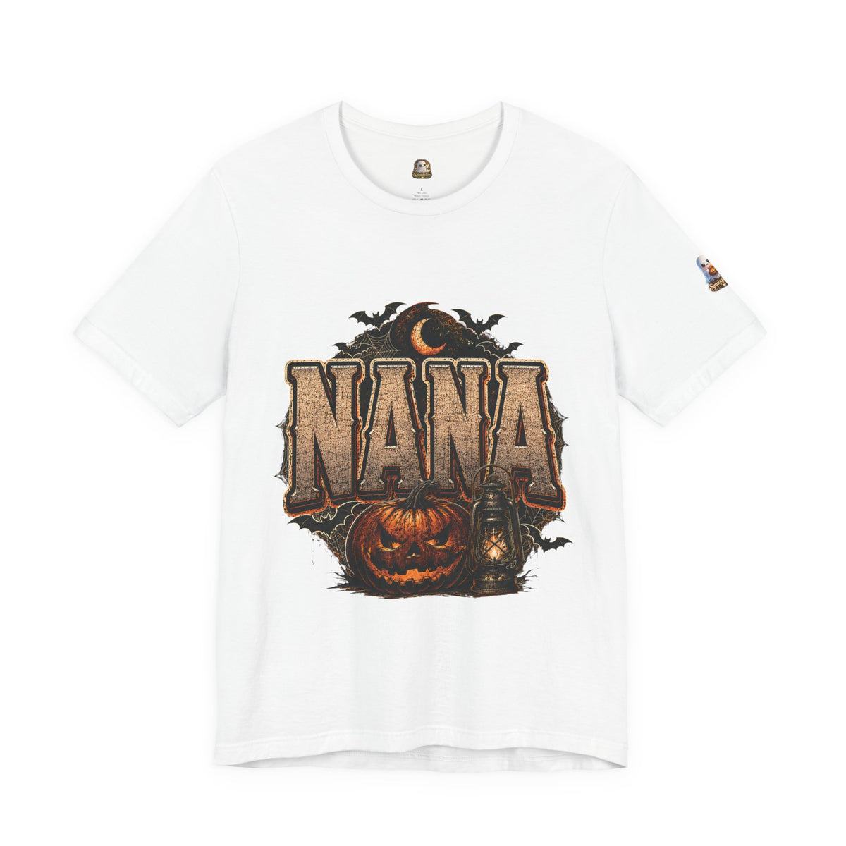 Nana Halloween Tee — Pumpkin, Bats & Lantern Graphic Shirt