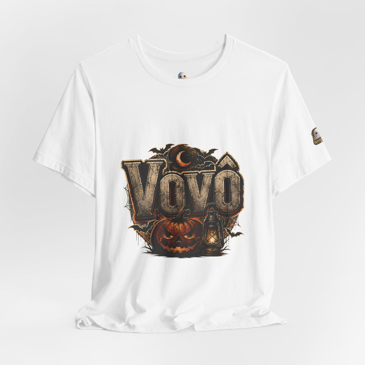 Vovó Halloween Tee — Vintage Pumpkin & Haunted Moon Graphic T-Shirt