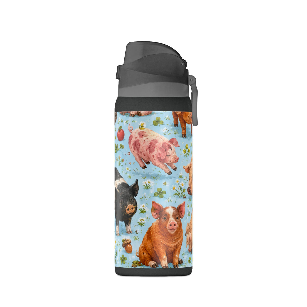 32oz Insulated Water Bottle — Cute Piglet Pattern Stainless Steel Tumbler