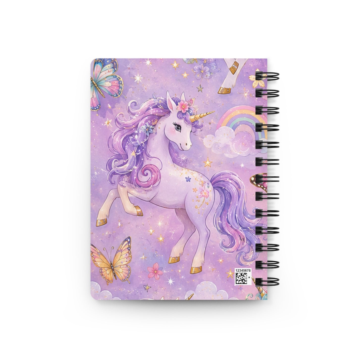 Unicorn Spiral Notebook — Purple Pastel Magical Journal for Kids & Teens