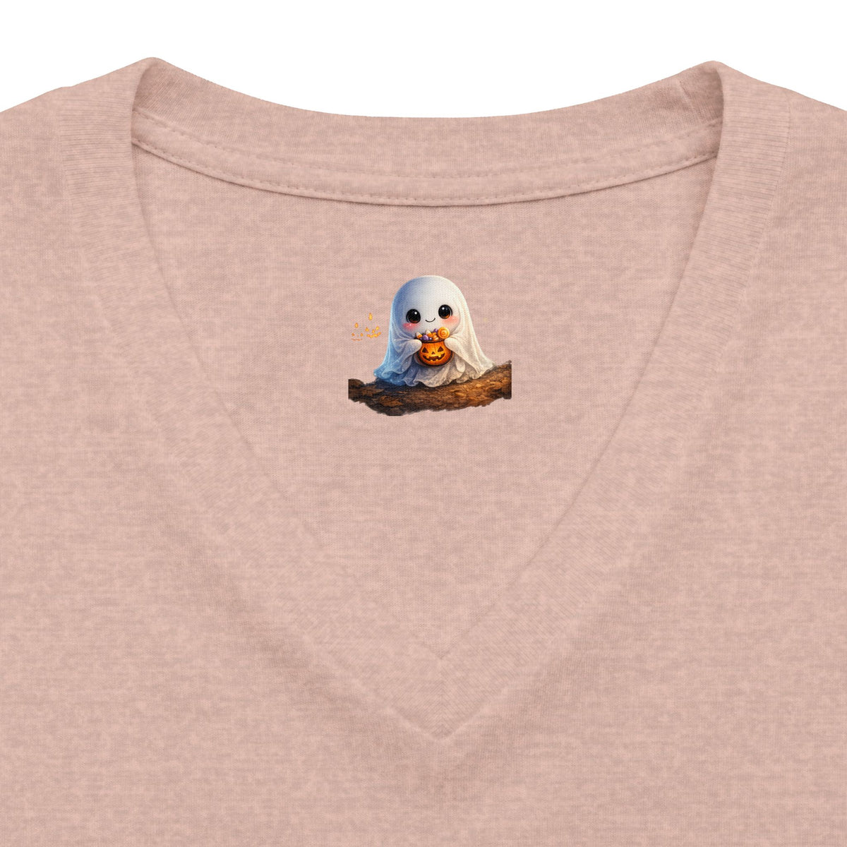 Honey Halloween V‑Neck Tee — 'HONEY' Cute Spooky Pumpkin Ghost Graphic