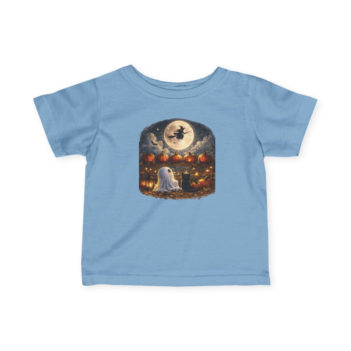 Infant Halloween Tee - Baby Ghost & Witch Moon Pumpkin Night