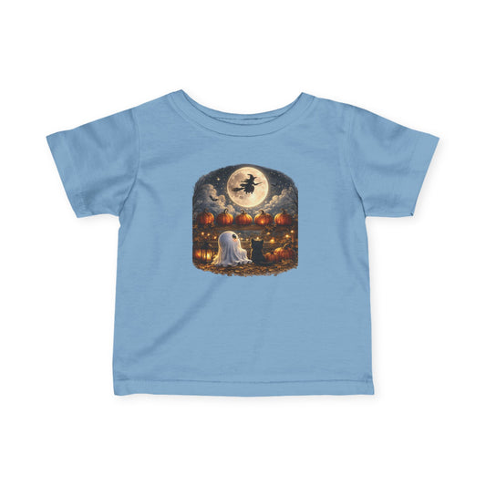 Infant Halloween Tee - Baby Ghost & Witch Moon Pumpkin Night
