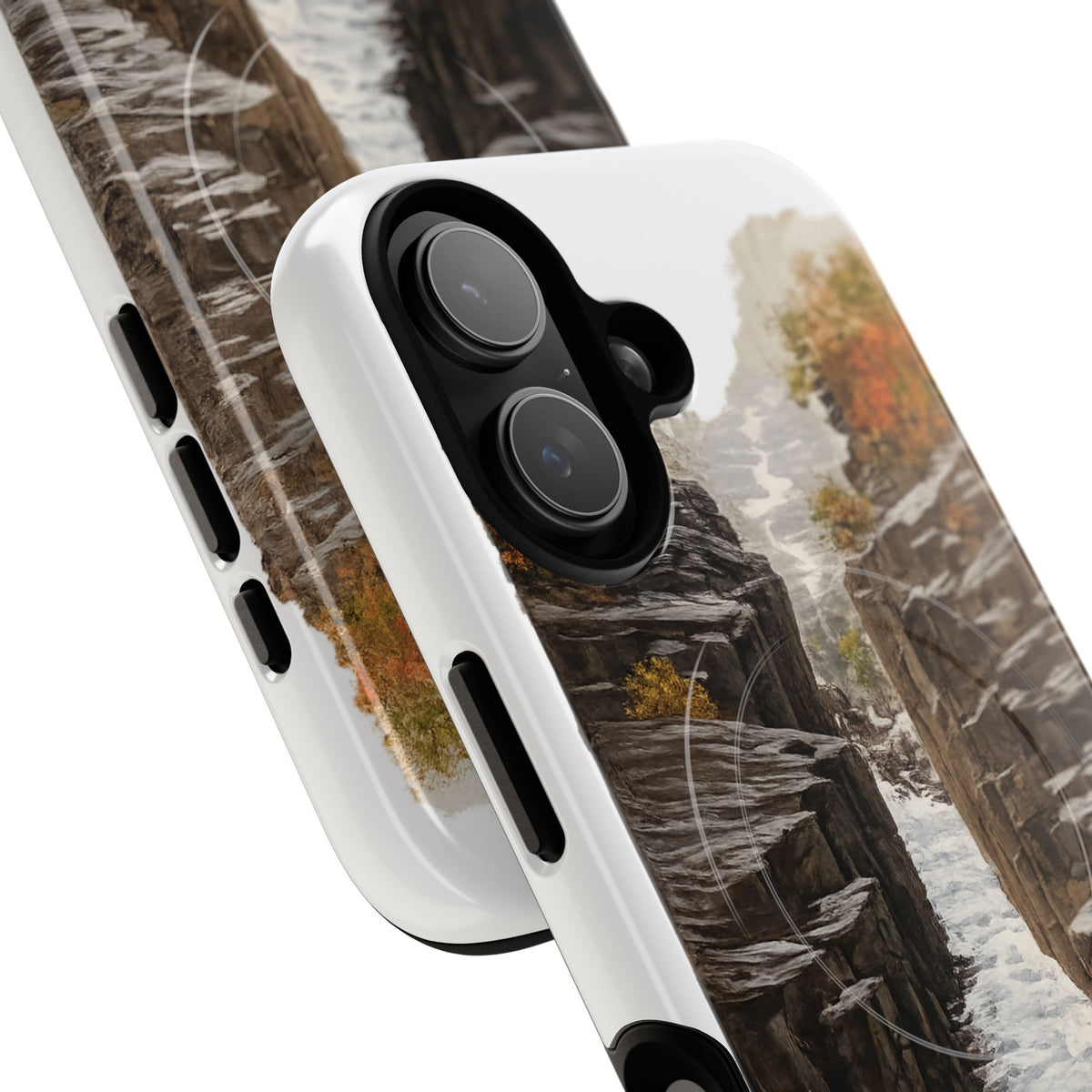 Waterfall Canyon Phone Case — Magnetic Tough Protective Case with Rocky Gorge Landscape Design