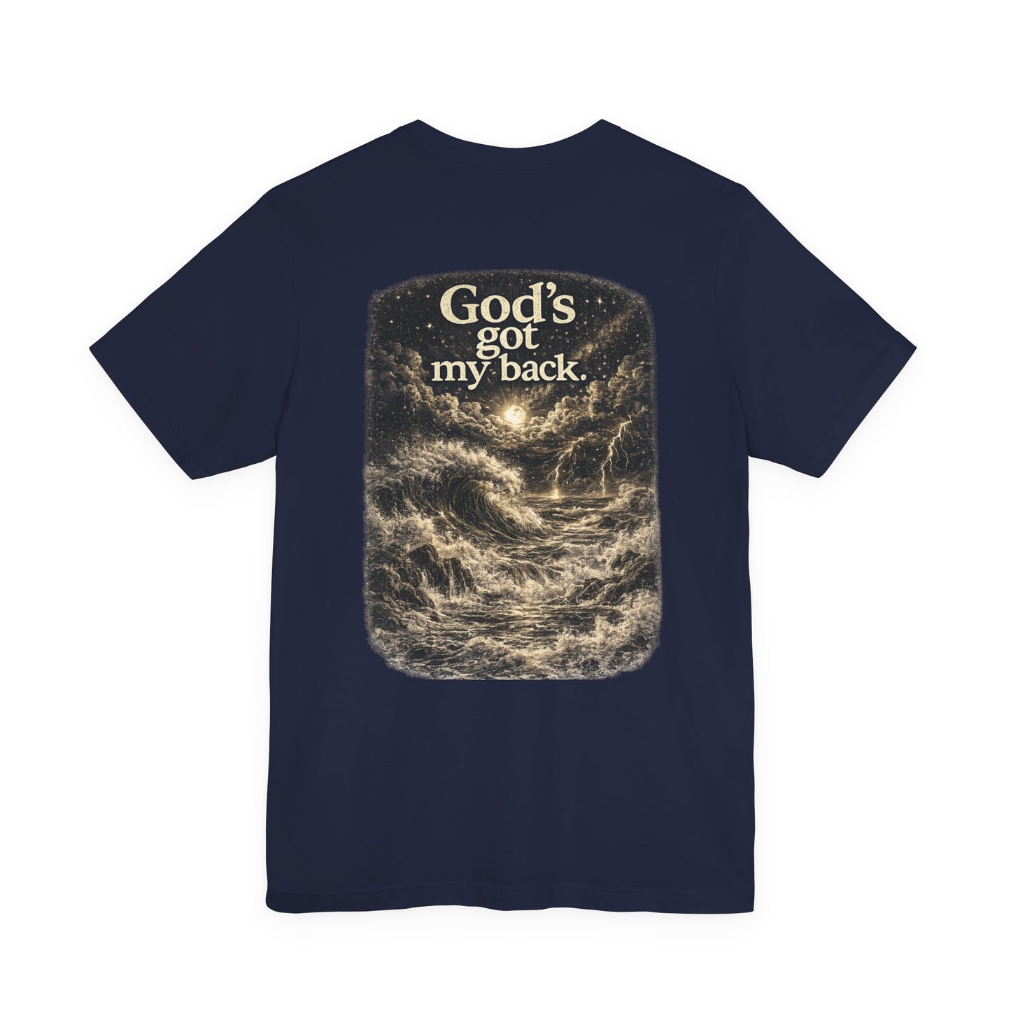 Christian T-Shirt - "God's Got My Back" Nautical Storm Graphic Tee