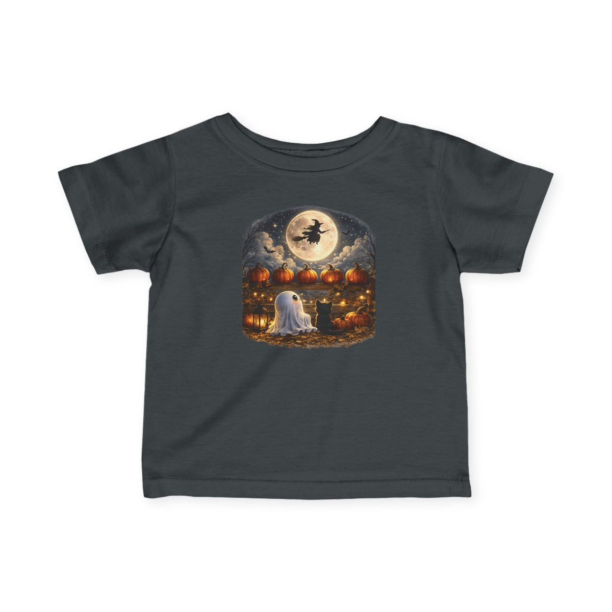 Infant Halloween Tee - Baby Ghost & Witch Moon Pumpkin Night