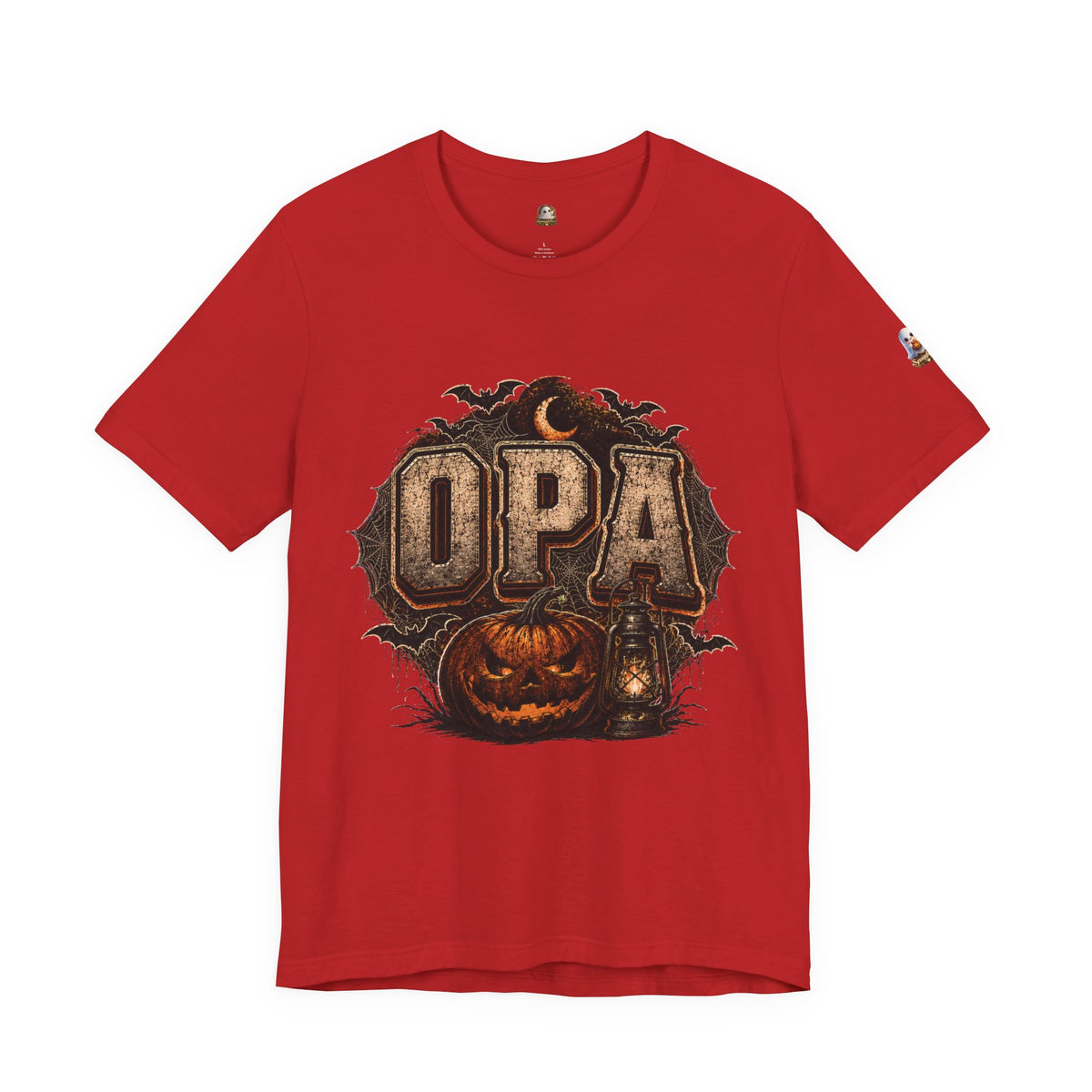 OPA Halloween Tee — Vintage Pumpkin, Lantern & Bat Graphic T-Shirt