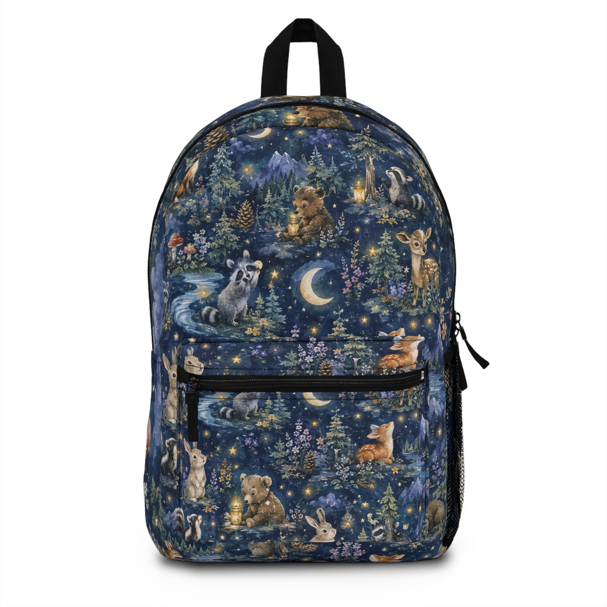 Nighttime Forest Animals Backpack — Moonlit Woodland Kids Bag