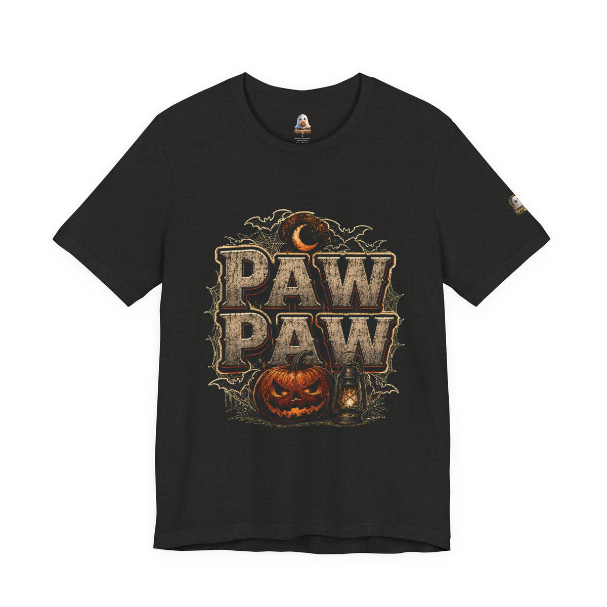 Paw Paw Halloween T‑Shirt — Vintage Pumpkin & Bats Scary Grandpa Tee