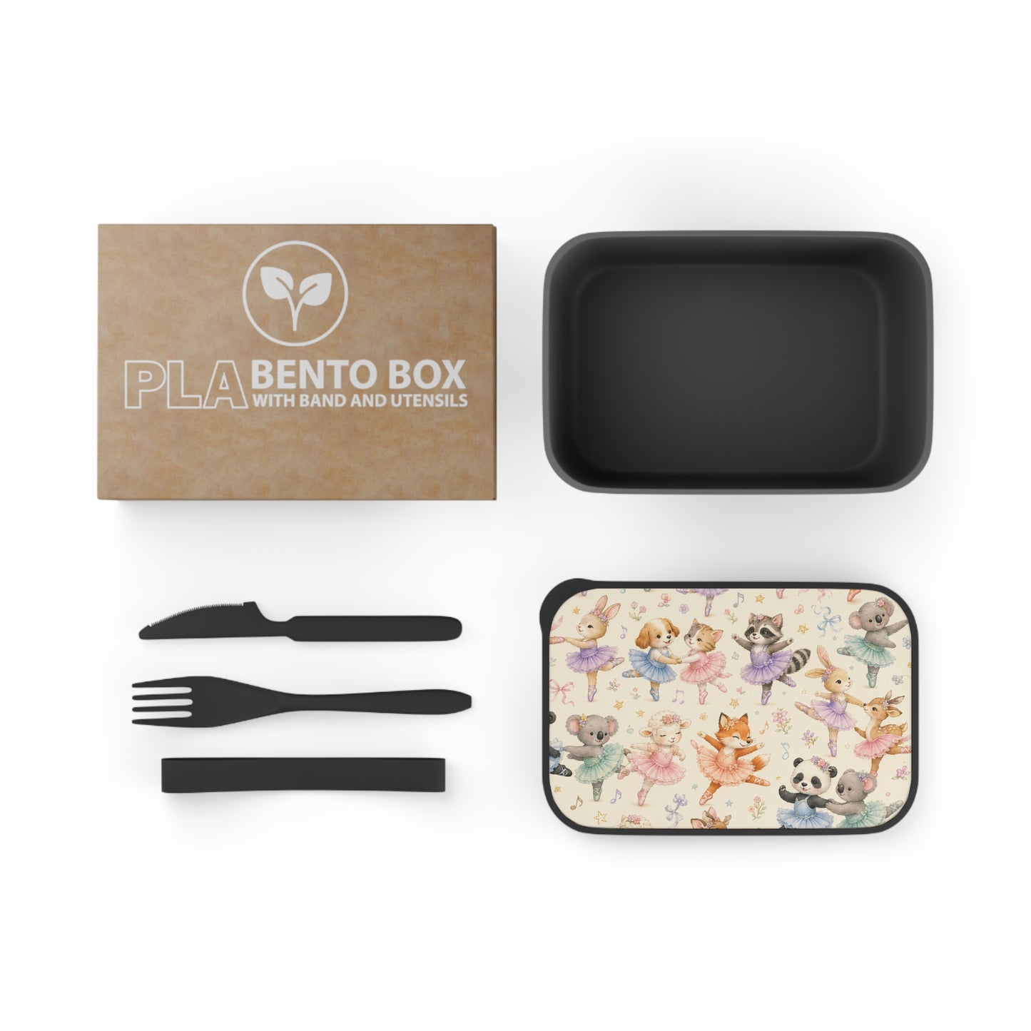 Ballet Animal Kids Bento Box with Band & Utensils