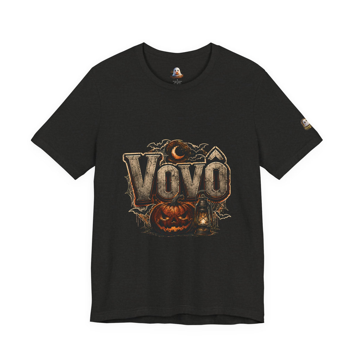 Vovó Halloween Tee — Vintage Pumpkin & Haunted Moon Graphic T-Shirt
