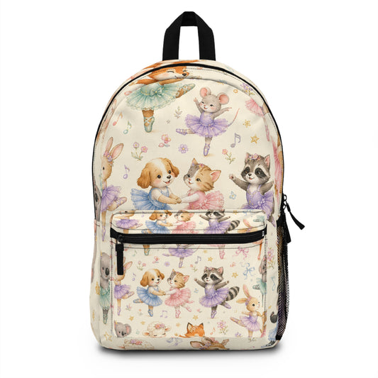 Cute Ballet Animal Backpack — Kids Dance School Bag with Puppy, Kitten & Bunny Ballerinas