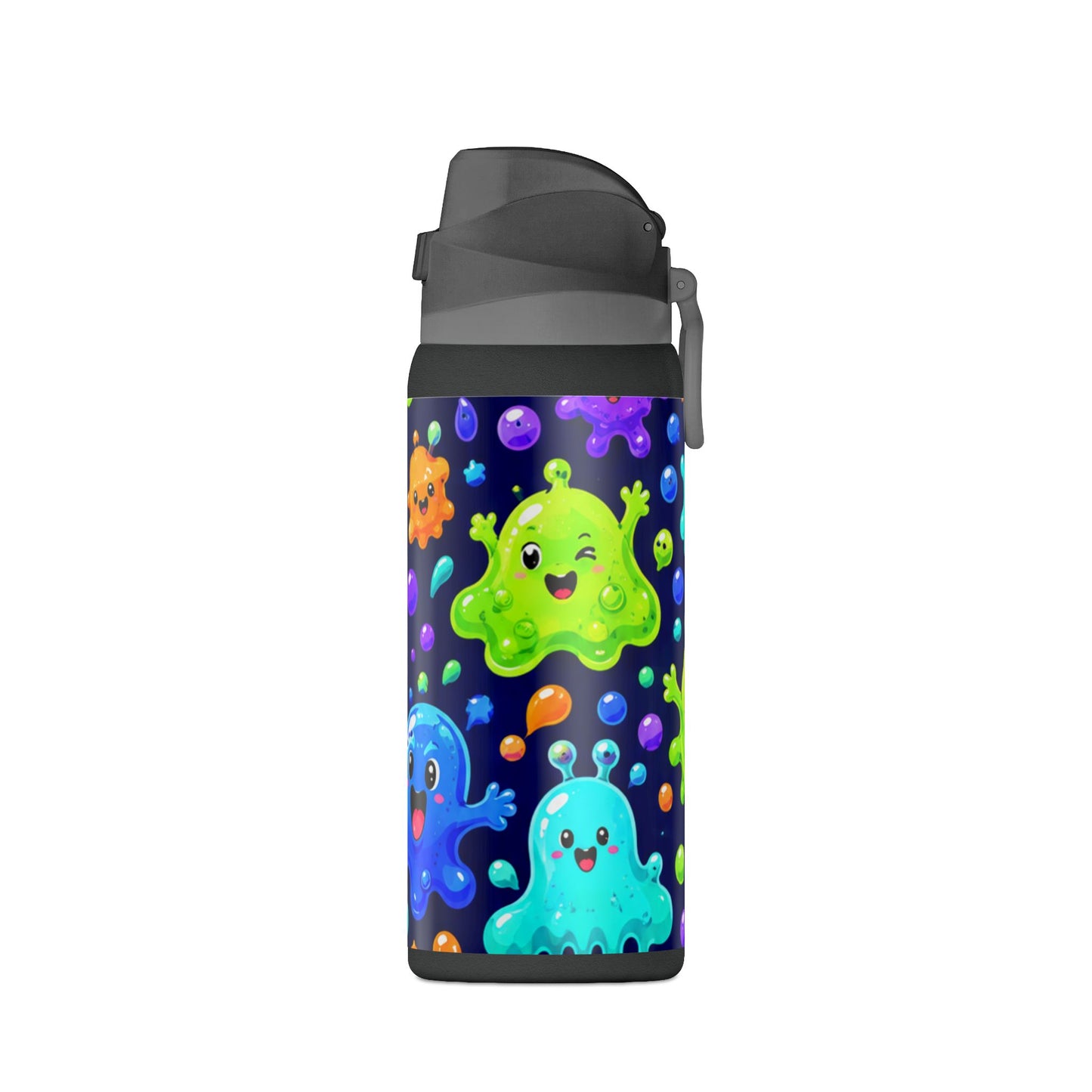 32oz Insulated Water Bottle — Colorful Cute Slime Monsters Design