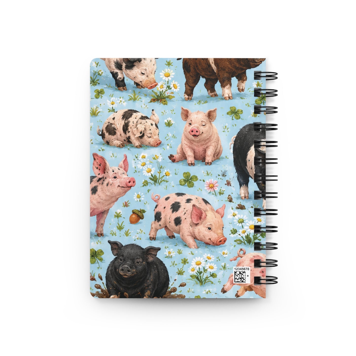 Pig Pattern Spiral Journal — Cute Farm Piglets Notebook for Kids & Animal Lovers