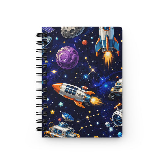 Space Rockets Spiral Notebook — Galaxy Rocketship Journal for Kids & Space Lovers