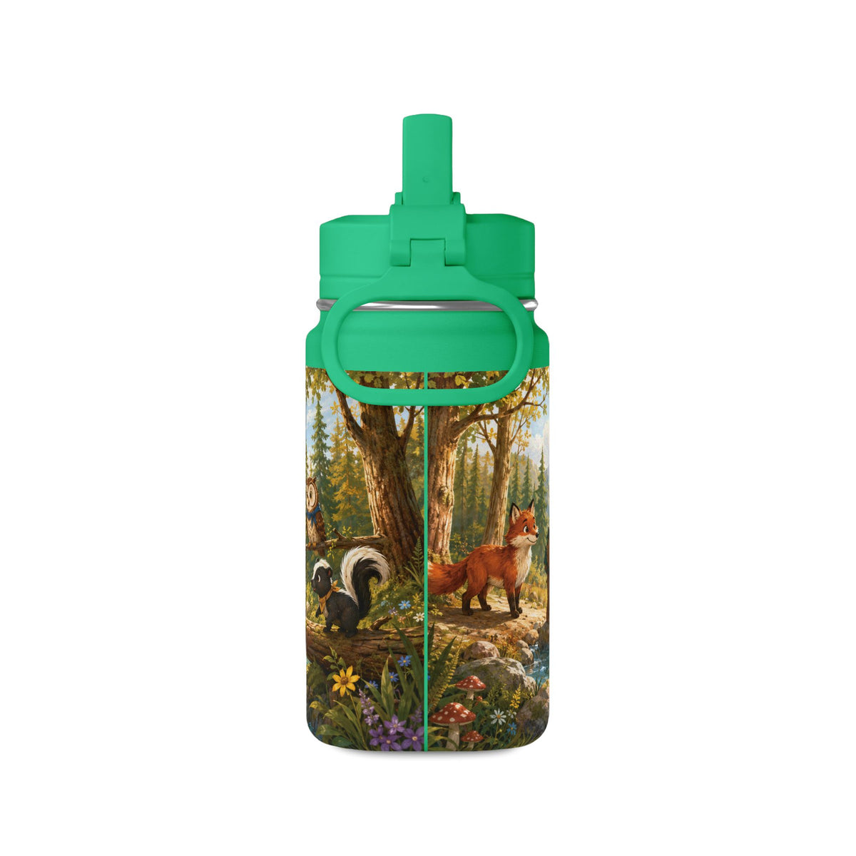 Kids’ 14oz Mini Water Bottle — “Be Strong and Courageous” Joshua 1:9 Animal Design
