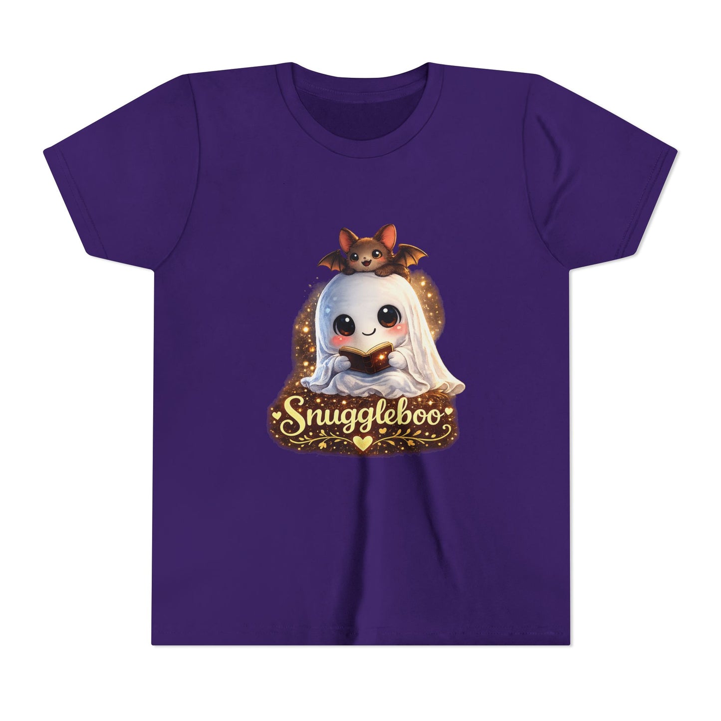 Youth Tee — "Snuggleboo" Cute Ghost & Bat Halloween Shirt