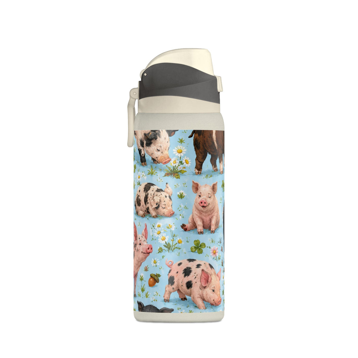 32oz Insulated Water Bottle — Cute Piglet Pattern Stainless Steel Tumbler