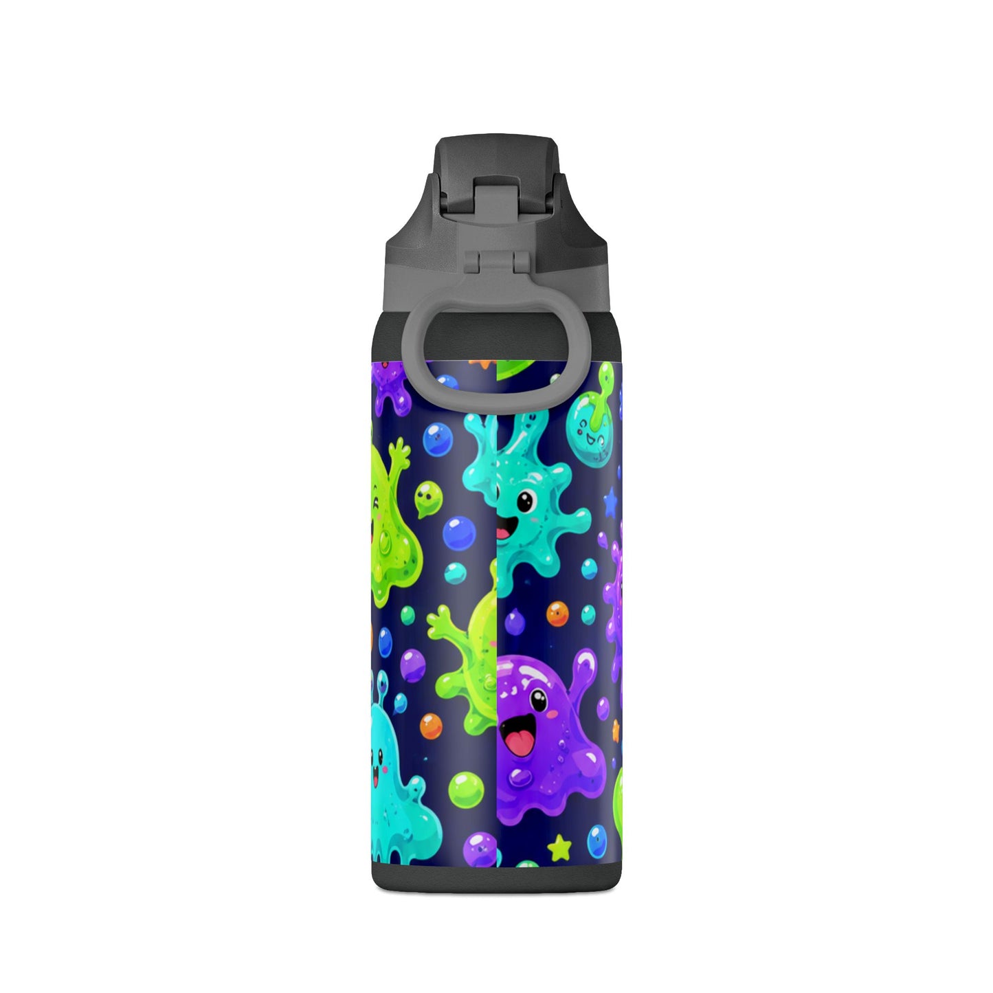32oz Insulated Water Bottle — Colorful Cute Slime Monsters Design