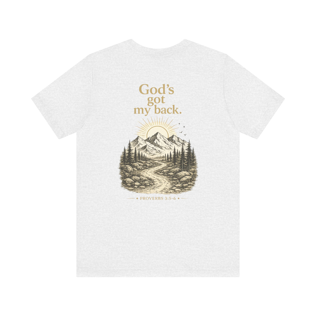 God's Got My Back Mountain Tee — Christian Faith Graphic T-Shirt