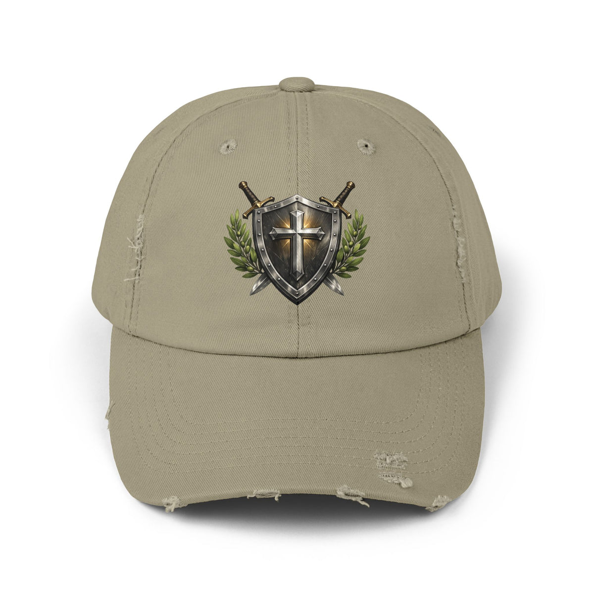 Distressed Shield & Swords Baseball Cap