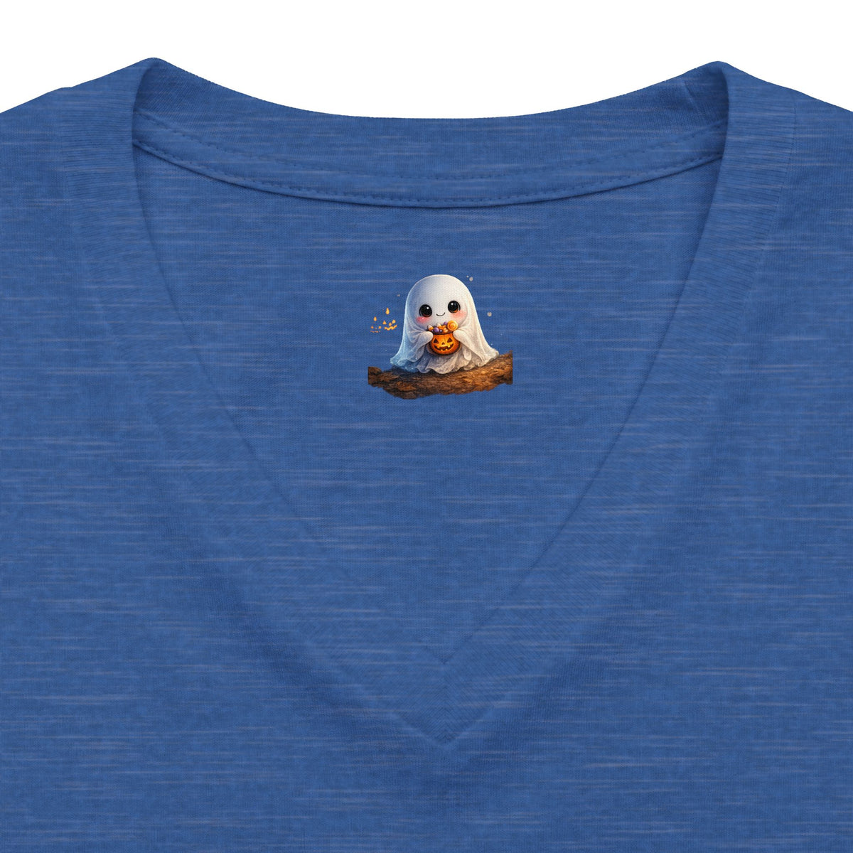Grandma Halloween V-Neck Tee — Cute Ghost + Spooky Lettering
