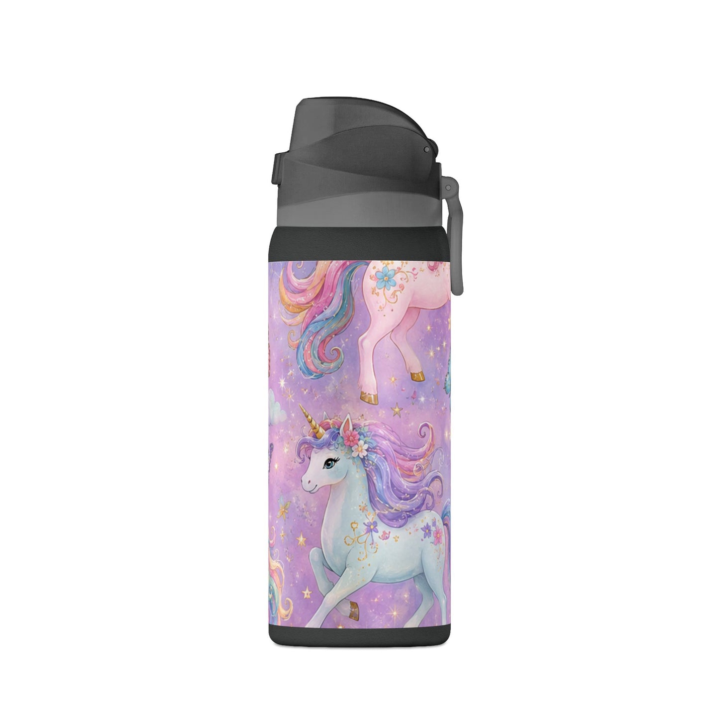 Unicorn Dreams 32oz Insulated Water Bottle — Magical Rainbow Butterflies