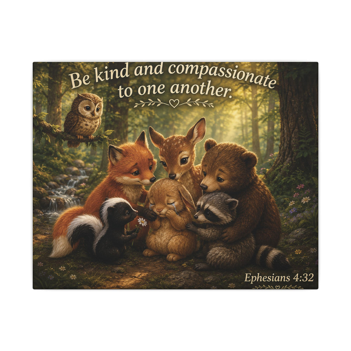 Be Kind and Compassionate Animal Friends Canvas