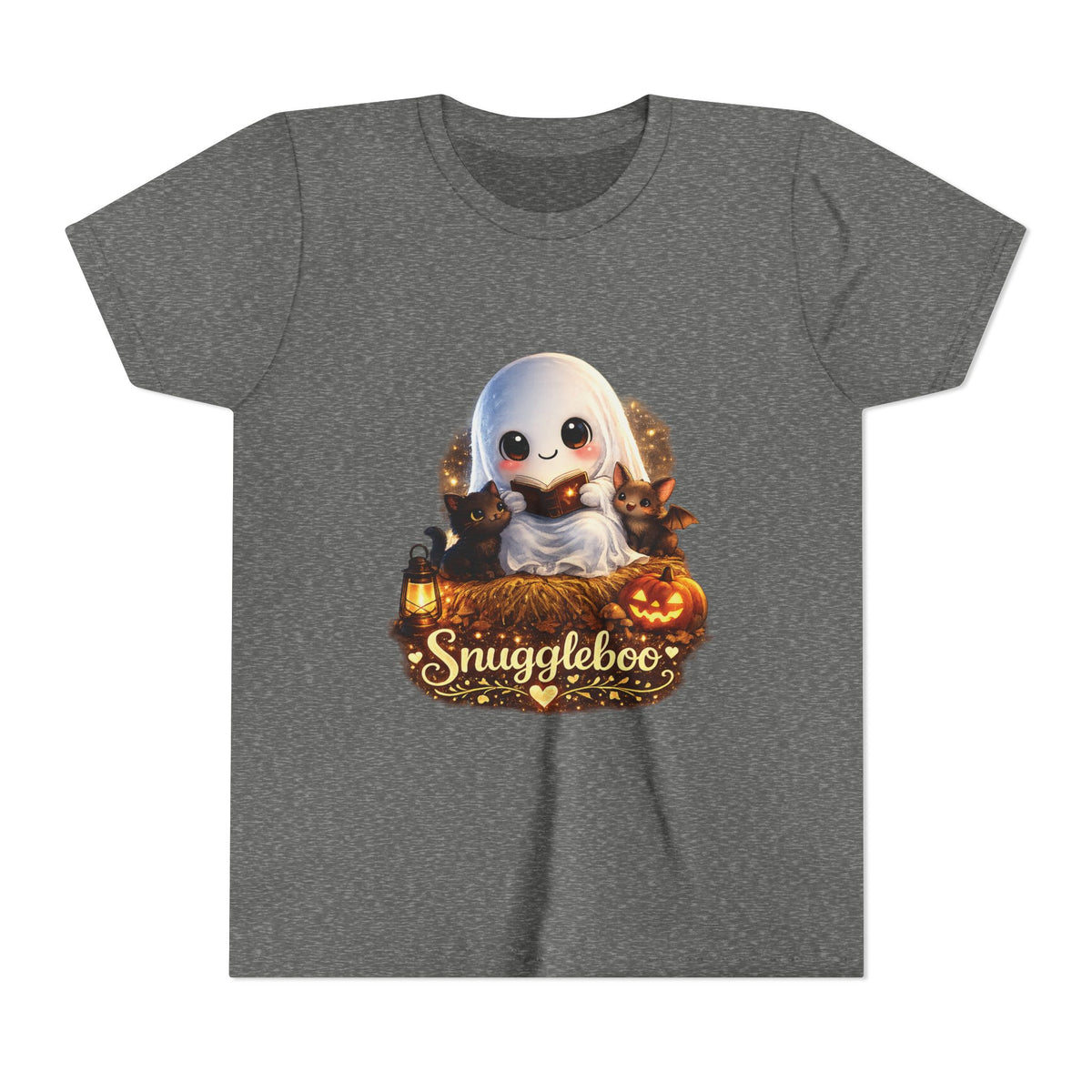 Kids Halloween Ghost Tee – "Snuggleboo" Cute Spooky Pumpkin Design