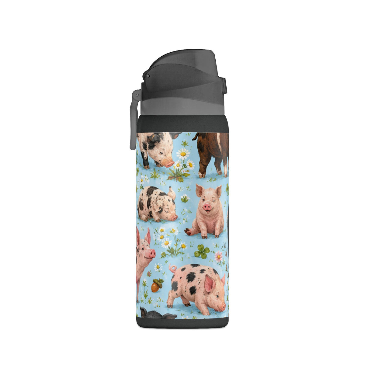 32oz Insulated Water Bottle — Cute Piglet Pattern Stainless Steel Tumbler