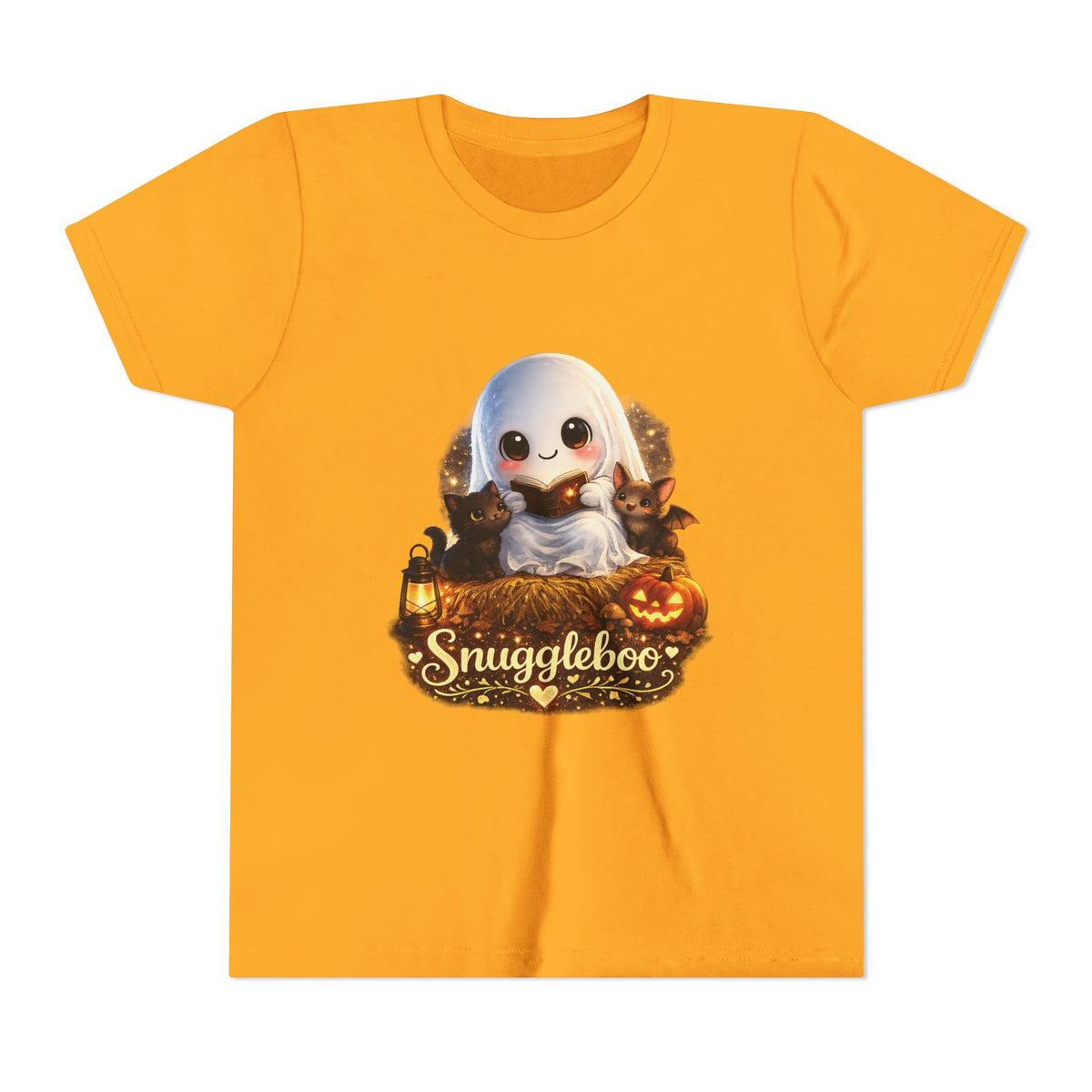 Kids Halloween Ghost Tee – "Snuggleboo" Cute Spooky Pumpkin Design