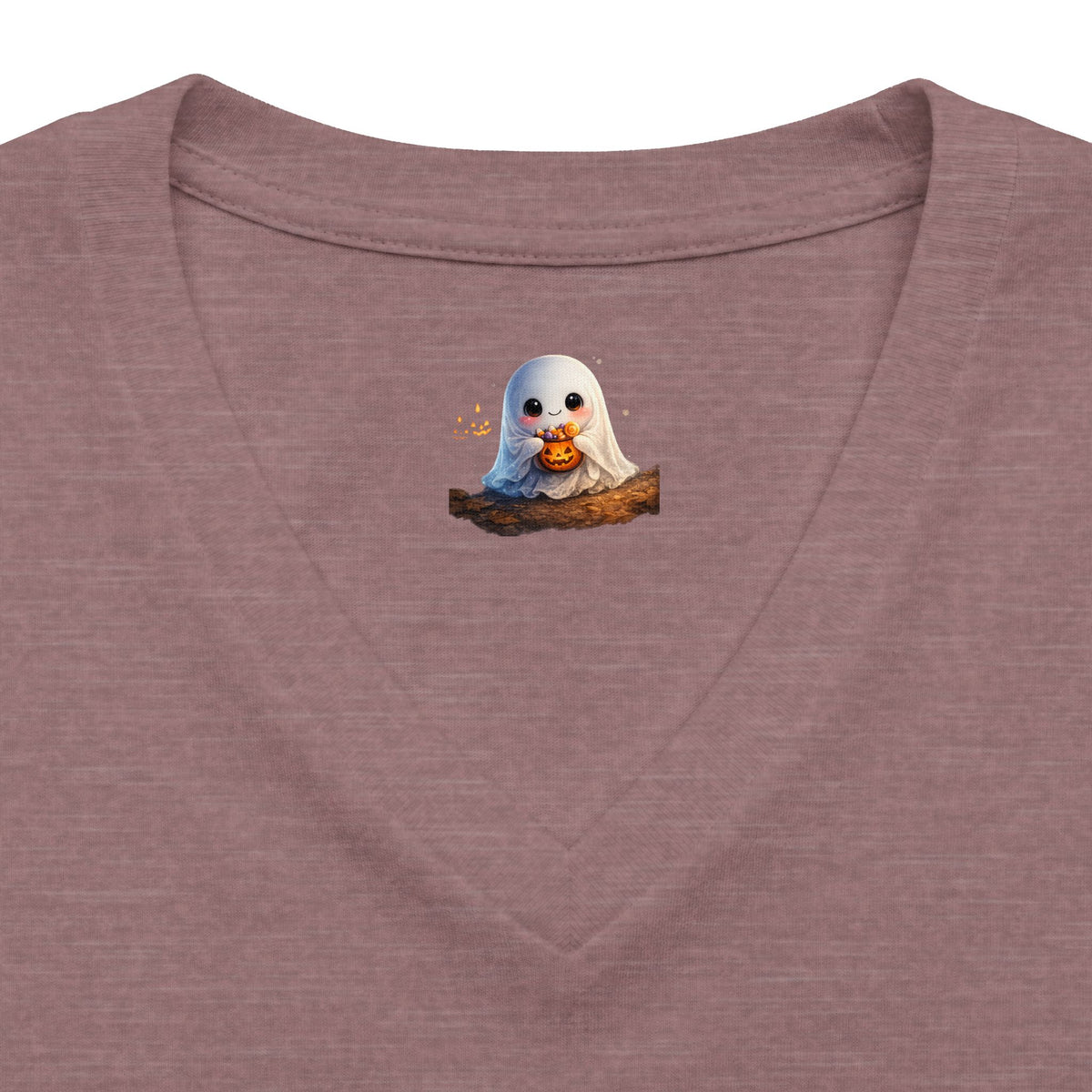 Honey Halloween V‑Neck Tee — 'HONEY' Cute Spooky Pumpkin Ghost Graphic