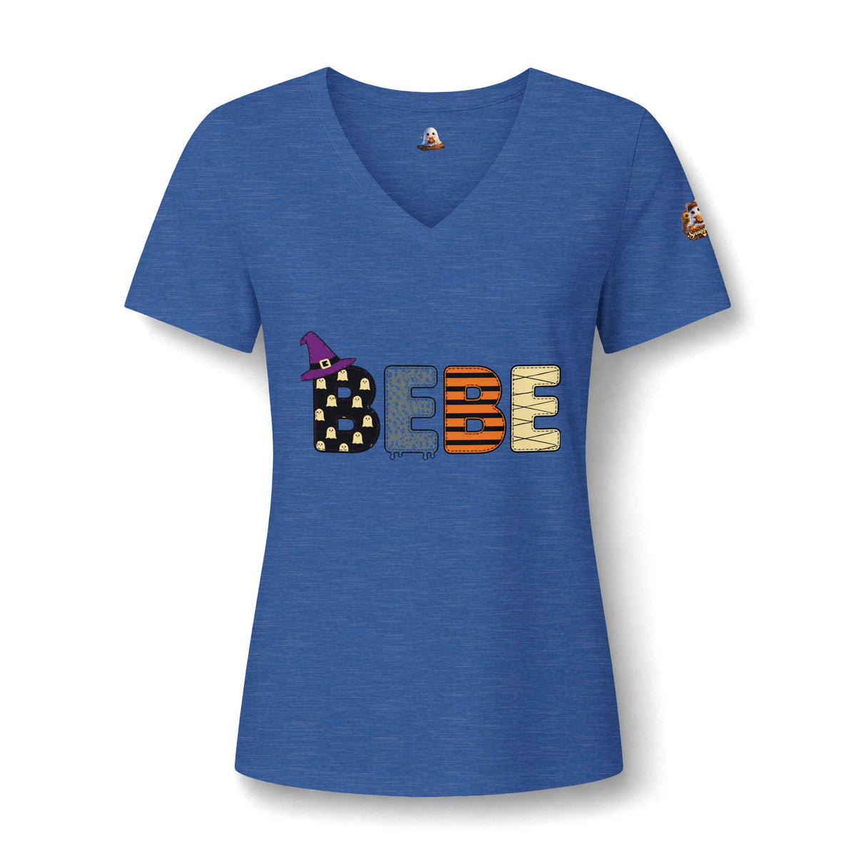 BEBE Halloween Graphic V-Neck Tee
