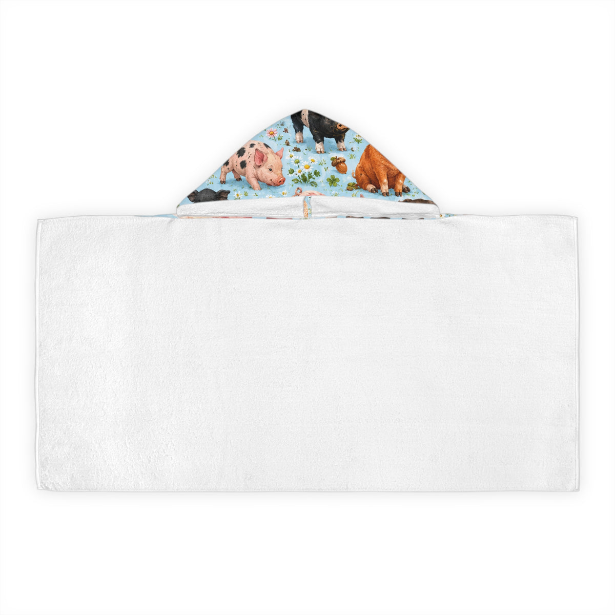 Kids Pig Pattern Hooded Towel – Cute Farm Animal Beach & Bath Wrap