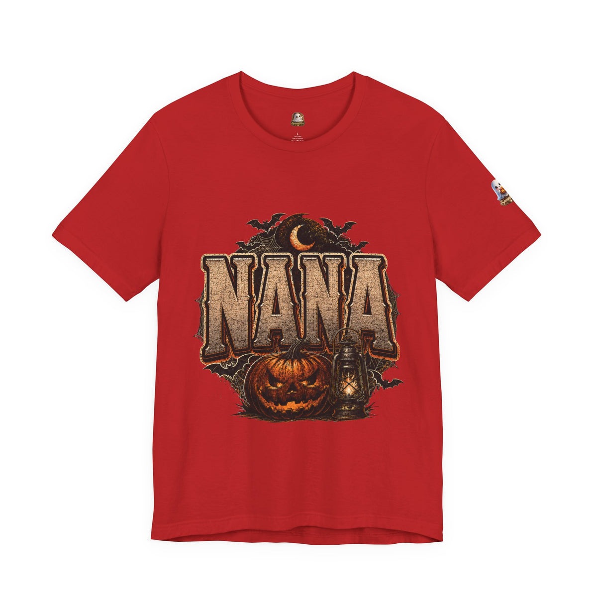 Nana Halloween Tee — Pumpkin, Bats & Lantern Graphic Shirt