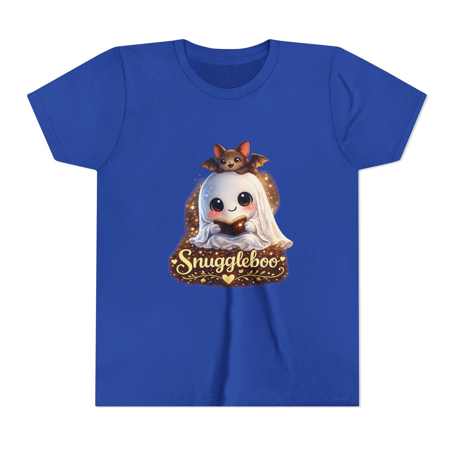 Youth Tee — "Snuggleboo" Cute Ghost & Bat Halloween Shirt