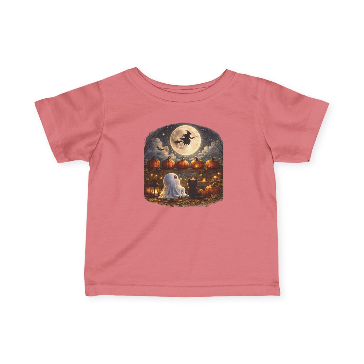 Infant Halloween Tee - Baby Ghost & Witch Moon Pumpkin Night