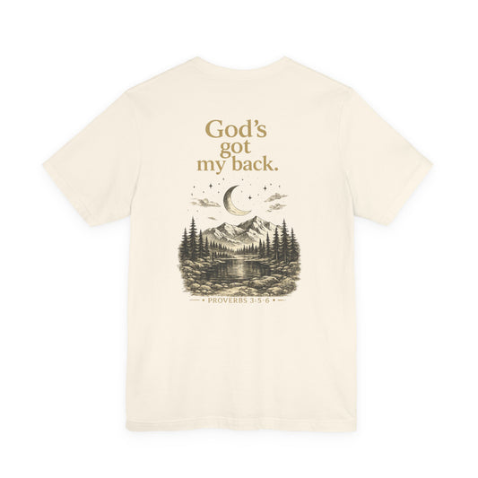 God’s Got My Back Tee — Faith-Based Mountain Graphic T-Shirt