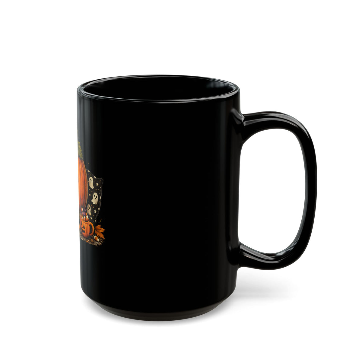 Halloween Pumpkin Mug – "Not Fully Boo-ted Yet" Black Coffee Cup (11oz/15oz)