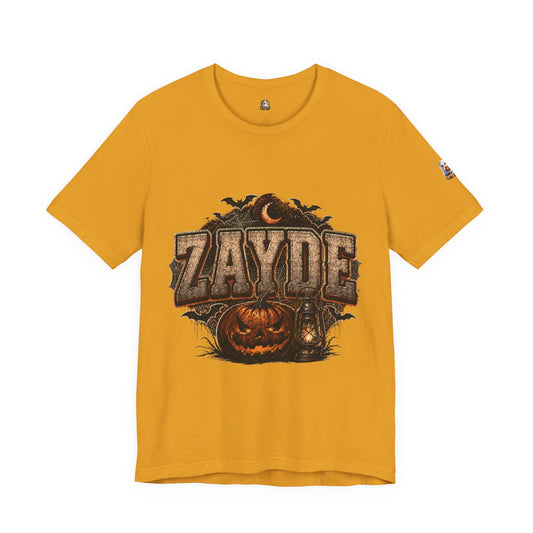 Halloween Pumpkin Name Tee — “ZAYDE” Vintage Spooky Graphic T-Shirt