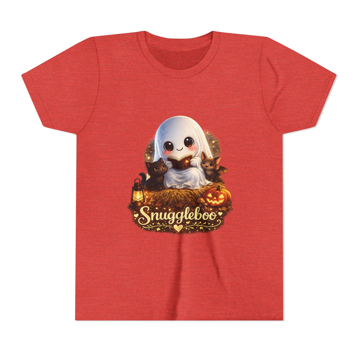 Kids Halloween Ghost Tee – "Snuggleboo" Cute Spooky Pumpkin Design