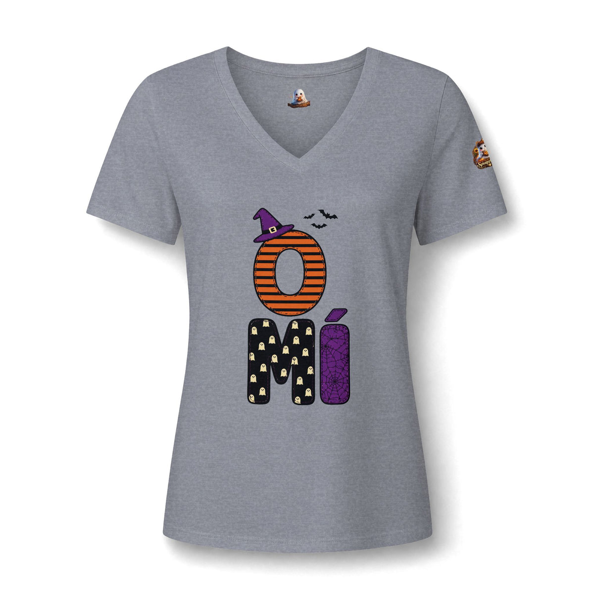 Women's V-Neck Tee — 'Omí' Halloween Mom Graphic Shirt