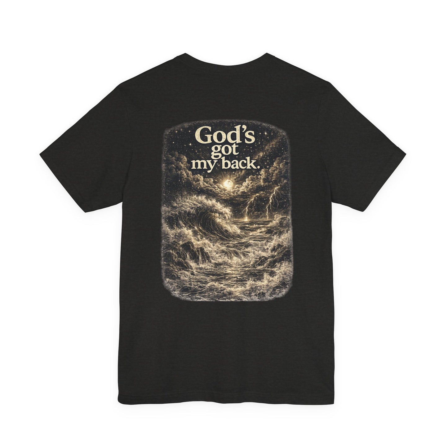 Christian T-Shirt - "God's Got My Back" Nautical Storm Graphic Tee