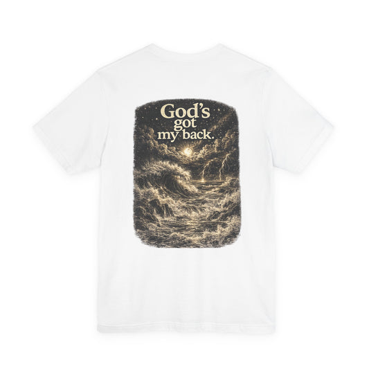 Christian T-Shirt - "God's Got My Back" Nautical Storm Graphic Tee