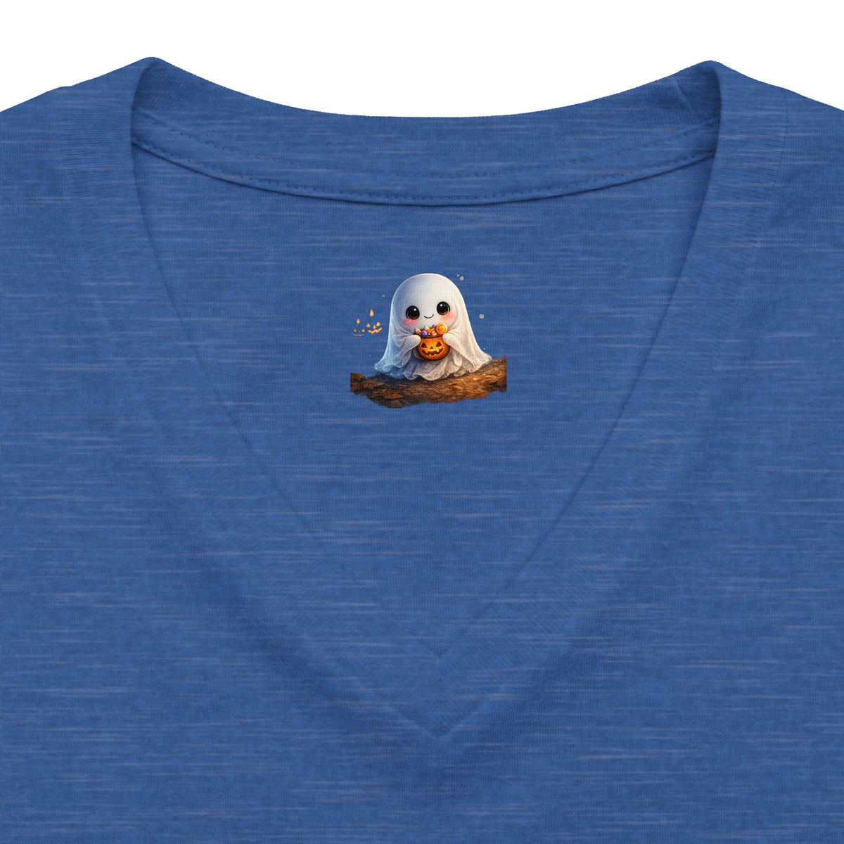 Abuela Halloween V-Neck Tee — Cute Pumpkin Ghost 'Abuela' Graphic