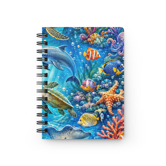 Underwater Ocean Life Spiral Journal — Colorful Sea Creatures Notebook