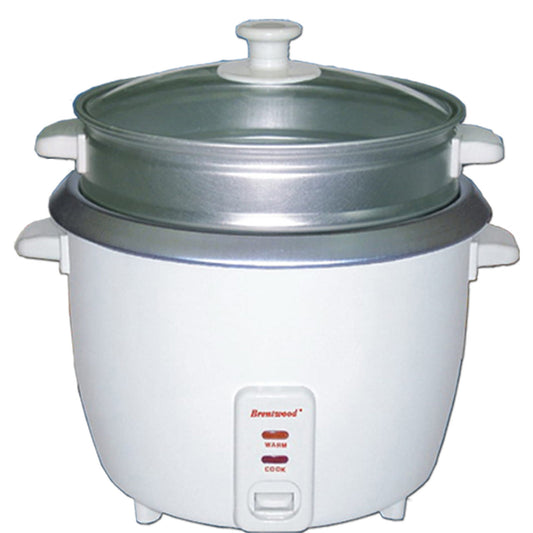 Brentwood 4 Cup Rice Cooker / Non-Stick with Steamer in White