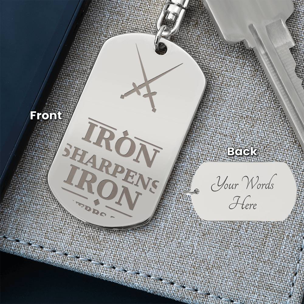 Personalized Groomsman Keychain – Proverbs 27:17 Christian Wedding Gift